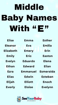 Looking for the perfect middle name starting with 'E'? Discover a curated list of elegant, edgy, and unique E middle names for your little one. From classic to modern, find the perfect match for your baby's first name!