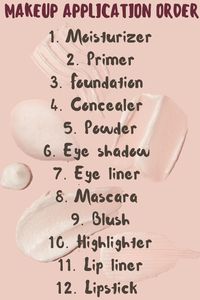 Follow these steps for your makeup application