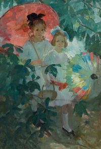 Martha Walter "Children with Japanese Parasols", no date