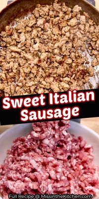 Sweet Italian Sausage is so simple to make at home with a simple spice mix using pantry ingredients. The best homemade sausage for all of your favorite Italian meals.