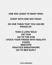 One win leads to many wins! What can you do today and this week to make yourself proud? Getting started makes all the difference.… | Instagram