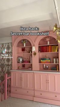 Ikea hack library and bar