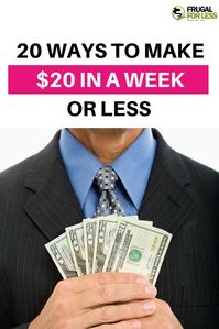 Make $20 in a week or less with these 20 methods. Quick cash | make money from home | online jobs | make money | work from home | work from home jobs | stay at home mom jobs | online jobs | side hustles | money making apps | paid surveys earn money | best survey sites | frugal living | easy cash | fast money | frugal living ideas | make 20 a day. #makemoney #makemoneyonline #makemoneyfromhome