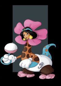 Jasmine [as a flower / animal creature] (Drawing by NightWing1975 @deviantART) #Aladdin #DoTheRatThing