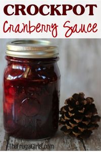 Easy Crockpot Cranberry Sauce Recipe! ~ from TheFrugalGirls.com ~ perfect for your holiday meals! It's SO good! #cranberries #slowcooker #recipes #thefrugalgirls