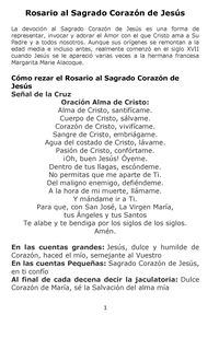 Rosario al Sagrado Corazón de Jesús - Rosario al Sagrado CorazÛn de Jes ̇s La devociÛn al Sagrado - Studocu