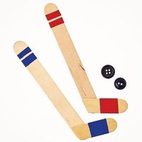 Lolly hockey sticks and button pucks - sports theme