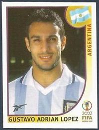 Gustavo Lopez of Argentina. 2002 World Cup Finals card.