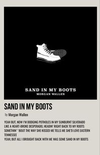 minimal polaroid song poster for sand in my boots by morgan wallen