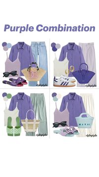 Purple shirts outfit combination