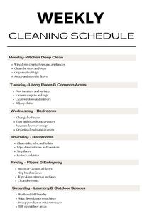 Keep your home spotless with our simple Weekly Cleaning Schedule! This easy-to-follow plan breaks down tasks by day, helping you stay organized and stress-free throughout the week. Perfect for maintaining a tidy home! #cleaningschedule #organization