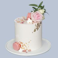 Rose and Gold Leaf Confirmation Cake