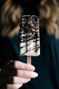 Banana & Vanilla Pops with Salted Dark Chocolate & Crushed Roasted Almonds  |  Gather & Feast