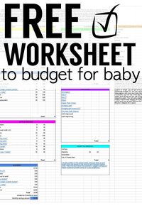 FREE BUDGETING FOR BABY WORKSHEET: how much does it cost to have a baby? This simple process will help you plan for a new baby, regardless of how big your budget is.