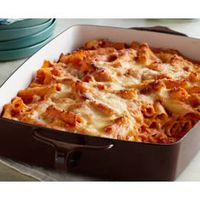 I added hamburger meat and used more sauce and a whole 4 cup bag of mozzarella cheese. Creamy Baked Ziti Allrecipes.com