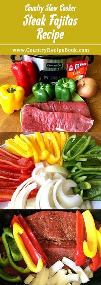 Make delicious steak fajitas in your slow cooker with this awesome recipe. Super easy to make.