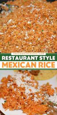 A must-have Cinco de Mayo side dish recipe - Restaurant Style Mexican Rice! The perfect pairing for any Mexican dish, this easy Mexican rice should absolutely be on your Cinco de Mayo dinner menu. You'll have friends and family going back for seconds!