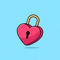 Premium Vector | Vector cartoon padlock love heart valentine property vector illustrations isolated