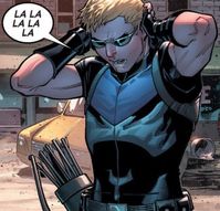 Hawkeye is a fictional character created by marvel comics, a highly trained marksman with a bow and set of trick arrows. His trick arrows include explosion, boxing glove arrow and many more, He was seen teamed up with Avengers, Captain America, Spiderman, Venom, Wolverine, Black widow and many! All credit goes to respective artists!