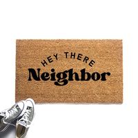 Hey There Neighbor Doormat Boho Modern Retro Welcome Mat | Etsy