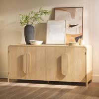 Saracina Home Modern 64" Sideboard with Rounded Edges Coastal Oak