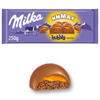 9.52oz. Milka Luflee Caramel Milka is the delicious, delicately melting chocolate treat made from 100% alpine milk ith Raisins and Hazelnuts - the classic for all chocolate fans. Storage: Protect from heat and humidity. Responsible food companies: MONDELEZ DEUTSCHLAND SERVICES GMBH & CO. KG, 28078 Bremen