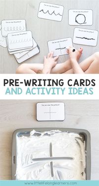 Prepare your child for school with this set of printable pre-writing cards! These cards include all of the pre-writing strokes, shapes and lines that children need to be able to copy and trace before they can start writing the letters of the alphabet..and more! The packet includes 32 cards AND suggested hands-on activity ideas. Your Kindergarten, Preschool, Prep and Foundation students will be ready to start learning to write in no time! Perfect for school readiness programs!