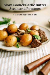 Slow Cooker Garlic Butter Steak and Potatoes Recipe