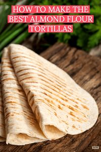 Easy Keto Almond Flour Tortilla Recipe | The best homemade keto almond flour tortilla recipe! Make delicious low carb, gluten-free tortillas with 6 simple ingredients, 2.8 net carbs and 3 WW points! Almond flour and coconut flour combine to create an authentic tortilla that supports your health and weight loss goals. #keto #lowcarb #tortillas #mexican #ketomexican #ketotortillas #lowcarbtortillas #wwrecipes #lunch #dinner