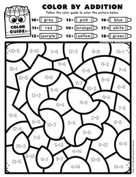 Color by Addition Worksheets