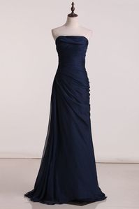 Prom Dresses A Line One Shoulder Chiffon With Ruffles And Slit Online – jolilis