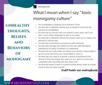 Unhealthy, thoughts, beliefs, and behaviors of monogamy. Credit Tumblr user nankingdecade