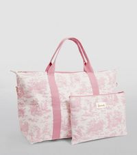 Harrods Pink Toile Foldable Overnight Bag | Harrods US