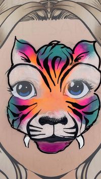 Rainbow Tiger Face Paint