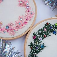 Green Beaded Wreath Embroidery Kit Christmas Kit - Etsy