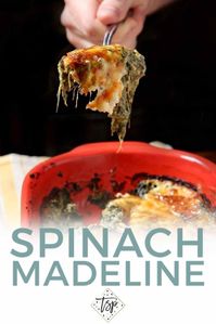 Spinach Madeline is a comforting side that is a spicy twist on traditional creamed spinach. | Unique Side Dish | Cheesy Spinach Recipe | Spicy Spinach Recipe | Family Holiday Side | Thanksgiving Side | Christmas Side | Valentine's Day Side | Easter Side | Holiday Recipe | #holiday #spinach #sidedish #speckledpalate