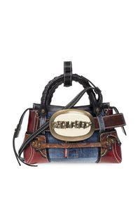 Belt Denim-Patchwork Tote Bag from Dsquared2 | Dsquared2 Women's Belt Denim-patchwork Tote Bag in Denim Bordeaux | FW23/24