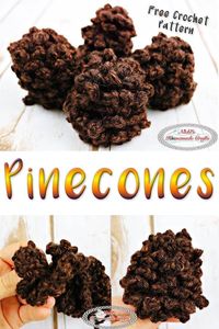 Learn how to crochet a Pinecone. Ideal for Fall and Winter, the forest and children DIY projects. #crochet #free #pattern #christmas #winter #fall #diy #star #pinecone #spring #winter #advent #wreath