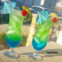 Rock you like an Electric Hurricane! This tropical beauty will do the trick! For the recipe, visit us here: http://www.tipsybartender.com/blog/electric-hurricane