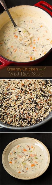 Creamy Chicken and Wild Rice Soup - this soup is a family favorite! It's so creamy and delicious!