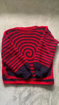 Handmade crochet spiral sweater