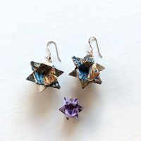 make origami cubes earrings via a video tutorial