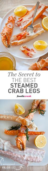 The secret trick to making the best steamed crab legs is your microwave! | foodiecrush.com #crab #seafood #recipe