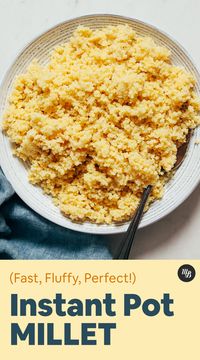 Instant Pot MILLET! Perfect, FLUFFY, FAST, no soaking required! #instantpot #plantbased #howto #recipe #minimalistbaker