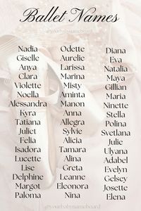 Ballet names inspired by prima ballerinas | #ballet #ballerina #primaballerina #balletdancer #pointe #dance #coquette #aesthetic #elegant #elegantnames #babynames #girlnames #namesforgirls #babygirl #girlmom #feminine #femininenames #girly #classic #beautiful #motherhood #expecting #pink #pinkaesthetic #swan #swanlake #nutcracker #nursery #names #nameideas #babyshower #pinknursery