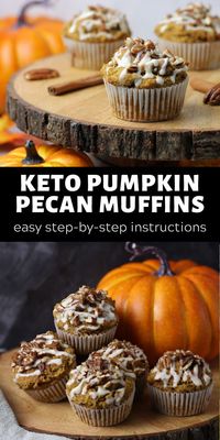 If you’re looking for a delicious, keto-friendly and low-carb pumpkin spiced flavor treat to get you through the fall and winter, then try these Keto Pecan Pumpkin Muffins With MCT Cream Cheese Glaze! The MCT oil in the glaze will help give you a healthy boost of energy and keep you satiated between meals. Only 4 net carbs per serving!