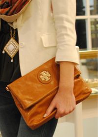 Tory Burch fold over messenger