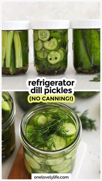 You won't believe how easy it is to make refrigerator dill pickles at home. No fancy equipment or special skills required! (These homemade pickles also naturally Paleo, Whole30, Gluten-Free) This easy dill pickles recipe is perfect for sandwiches, burgers, and snacking. Get the recipe for the best refrigerator pickles and more summer recipes to try at One Lovely Life