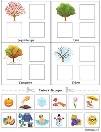 Exercice ludique à imprimer, les saisons