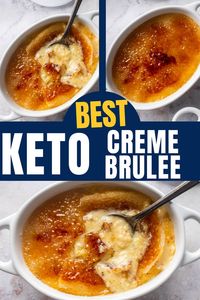 This keto creme brulee is so smooth and creamy with a melt in your mouth carmalized top. And you don't need a blow torch to make this keto creme brulee low carb.